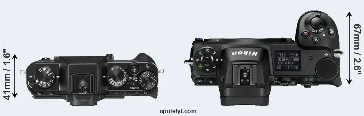 Compare X-T20 versus Z6 top