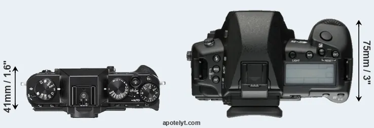 Compare X-T20 versus E-5 top