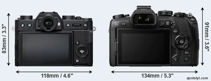 Comparison X-T20 or E-M1 II rear
