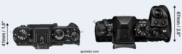 Compare X-T20 versus E-M1 II top