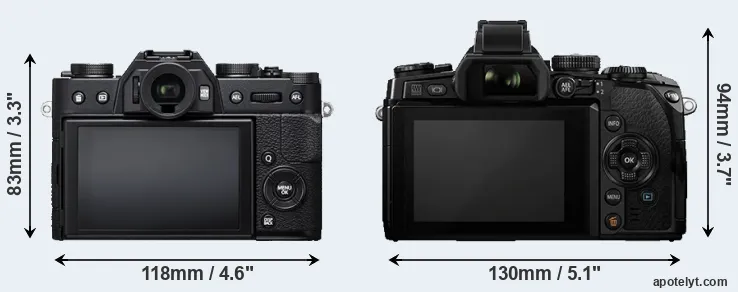 Comparison X-T20 or E-M1 rear