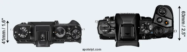 Compare X-T20 versus E-M1 top