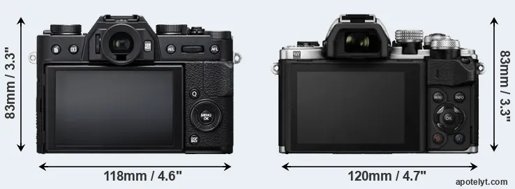 Comparison X-T20 or E-M10 II rear