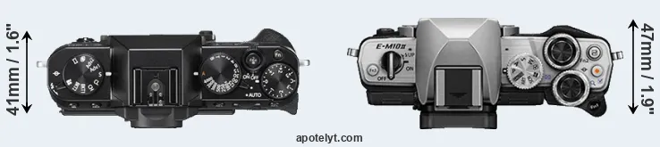 Compare X-T20 versus E-M10 II top