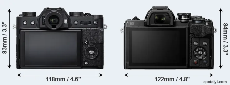 Comparison X-T20 or E-M10 IV rear