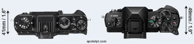Compare X-T20 versus E-M10 IV top