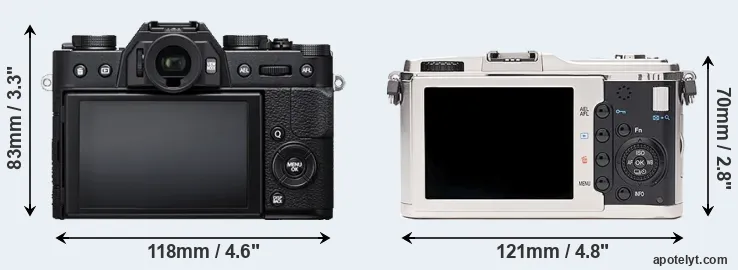 Comparison X-T20 or E-P1 rear