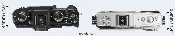 Compare X-T20 versus E-P1 top