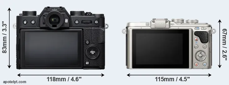 Comparison X-T20 or E-PL8 rear