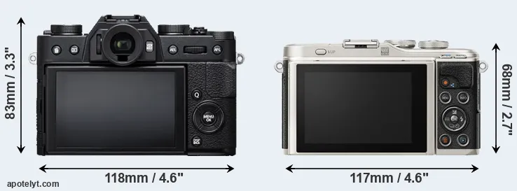 Comparison X-T20 or E-PL9 rear