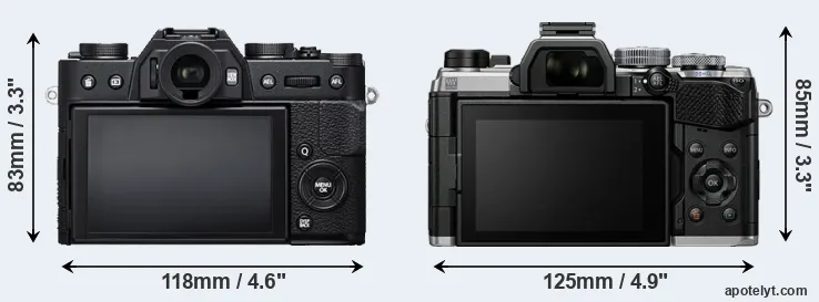 Comparison X-T20 or OM-5 rear