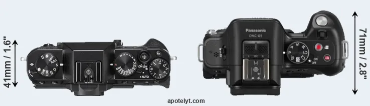 Compare X-T20 versus G5 top