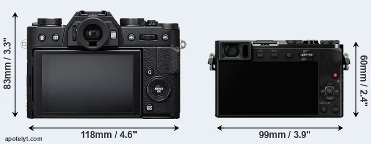 Comparison X-T20 or GM5 rear