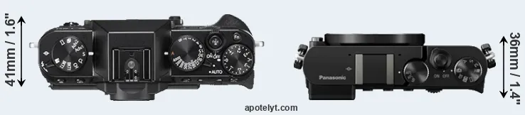 Compare X-T20 versus GM5 top