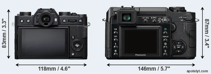 Comparison X-T20 or L1 rear