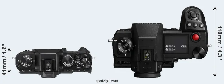 Compare X-T20 versus S1H top
