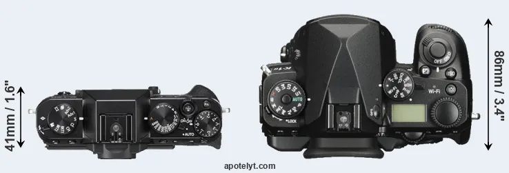 Compare X-T20 versus K-1 II top