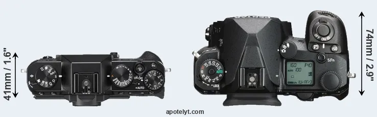 Compare X-T20 versus K-3 III top