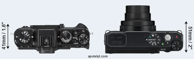 Compare X-T20 versus MX-1 top