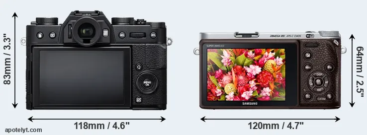 Comparison X-T20 or NX500 rear