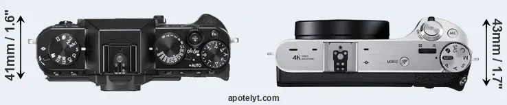 Compare X-T20 versus NX500 top