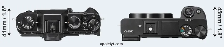 Compare X-T20 versus A6000 top