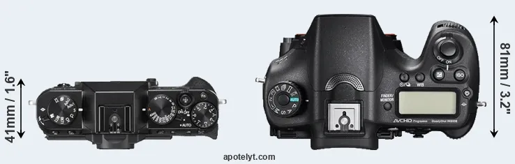 Compare X-T20 versus A77 II top