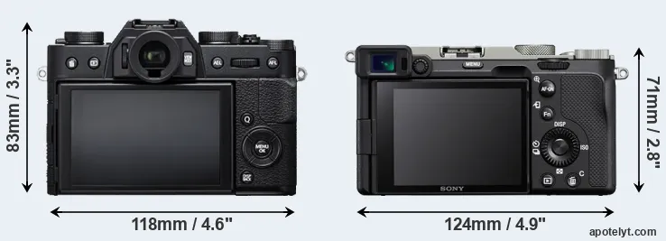 Comparison X-T20 or A7C rear