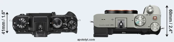 Compare X-T20 versus A7C top