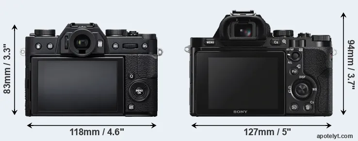 Comparison X-T20 or A7S rear
