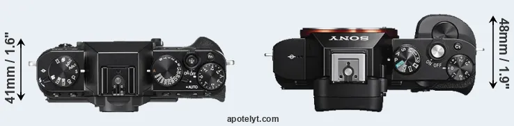 Compare X-T20 versus A7S top