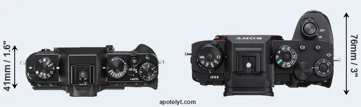 Compare X-T20 versus A9 II top
