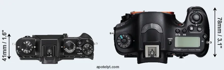 Compare X-T20 versus A99 top