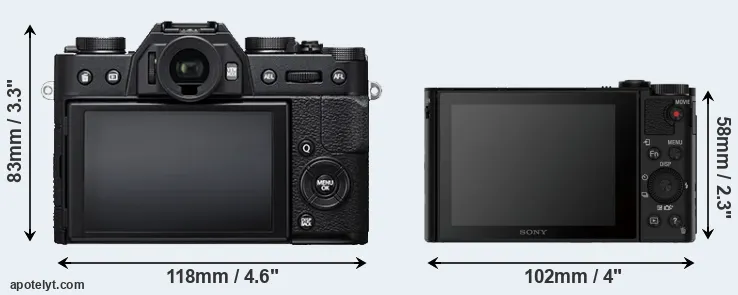 Comparison X-T20 or HX90V rear