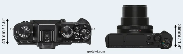 Compare X-T20 versus HX90V top
