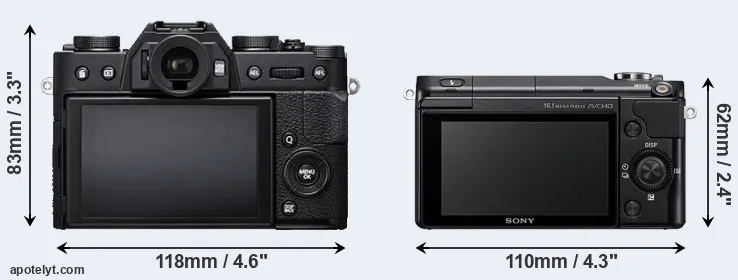 Comparison X-T20 or NEX-3N rear