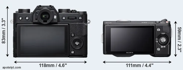 Comparison X-T20 or NEX-5N rear