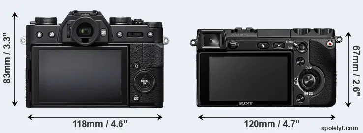 Comparison X-T20 or NEX-7 rear