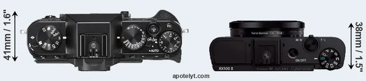 Compare X-T20 versus RX100 II top