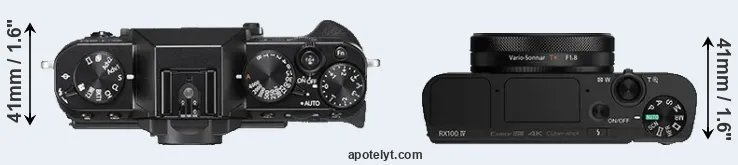 Compare X-T20 versus RX100 IV top
