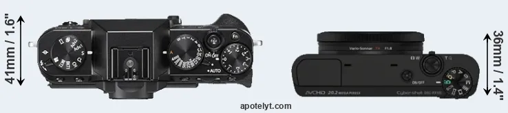 Compare X-T20 versus RX100 top