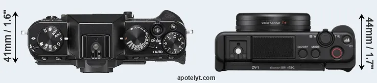 Compare X-T20 versus ZV-1 top