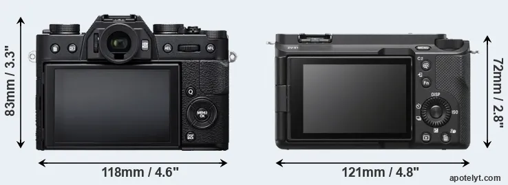 Comparison X-T20 or ZV-E1 rear