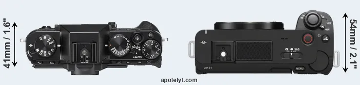Compare X-T20 versus ZV-E1 top