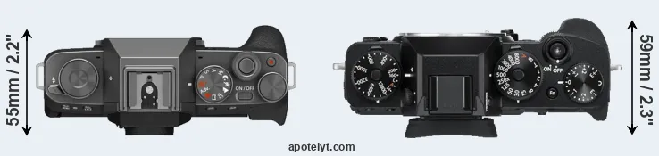 Compare X-T200 versus X-T3 top