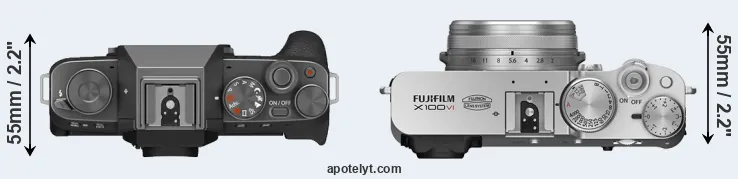 Compare X-T200 versus X100VI top