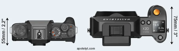 Compare X-T200 versus X2D 100C top