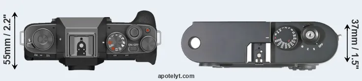 Compare X-T200 versus M8 top