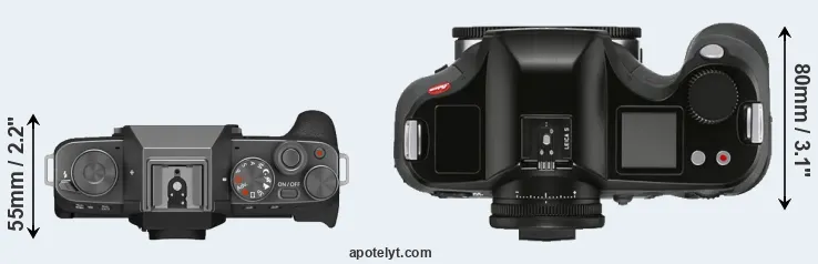 Compare X-T200 versus S3 top