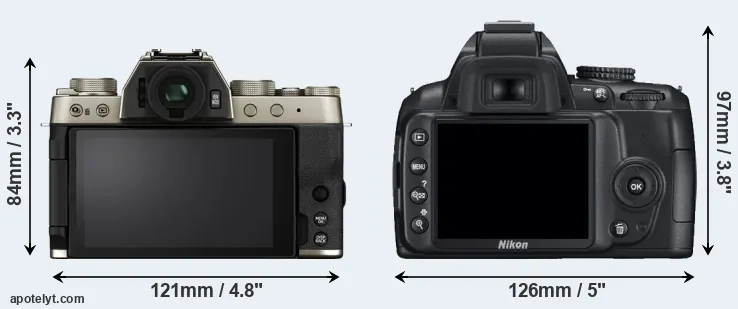 Comparison X-T200 or D3000 rear